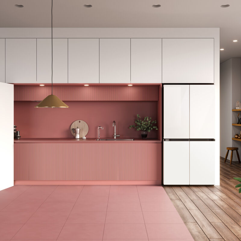 lg fridge pink kitchen  